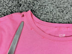 Vineyard Vines Womens S Pink Lacrosse Graphic Long Sleeve Pocket T-Shirt