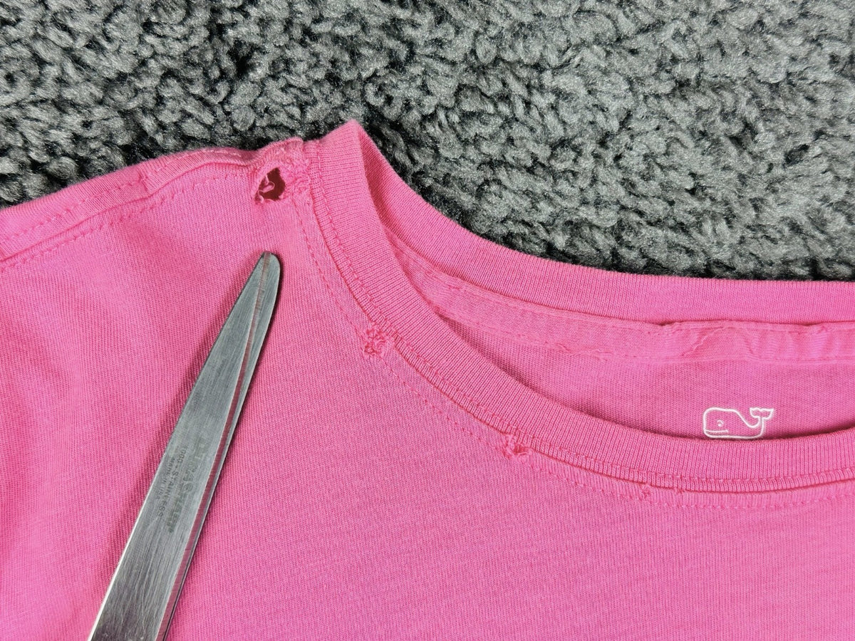 Vineyard Vines Womens S Pink Lacrosse Graphic Long Sleeve Pocket T-Shirt