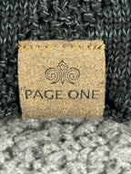 Page One Winter Beanie Hat Knit Basketweave Fleece Lined Charcoal Gray Unisex