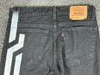Vintage Levis 505 Jeans Mens 34x30 Black Made In USA Painted Distressed Grunge