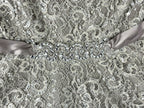 Betsy & Adam Womens 6 Silver Metallic Lace Rhinestone Tulle Cocktail Party Dress