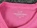 Vineyard Vines Womens S Pink Lacrosse Graphic Long Sleeve Pocket T-Shirt