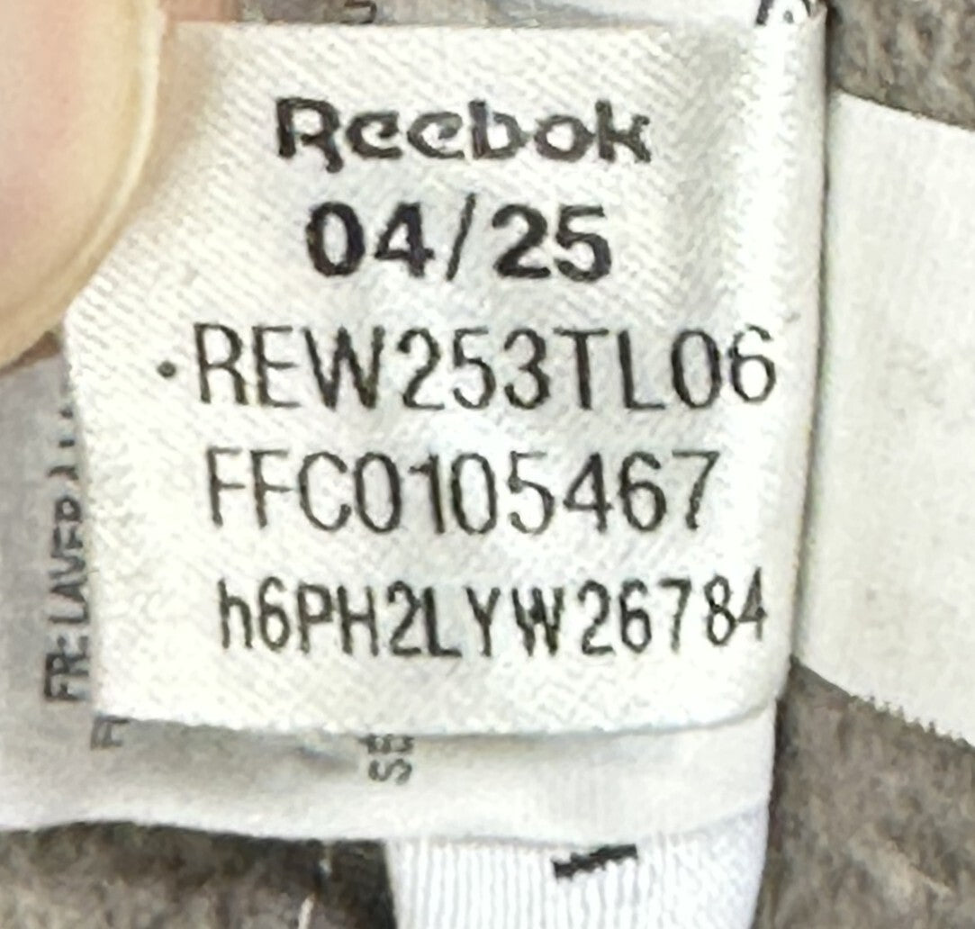 Reebok Mens XXL Light Grey Center Logo Oversized Pullover Hoodie