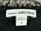 James Perse Standard Top Womens 2 Black Cotton Modal Long Sleeve Crew T-Shirt M