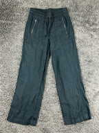 Athleta Womens 4 Black Cabo Linen Wide Leg Pants Casual Summer Beach Resort