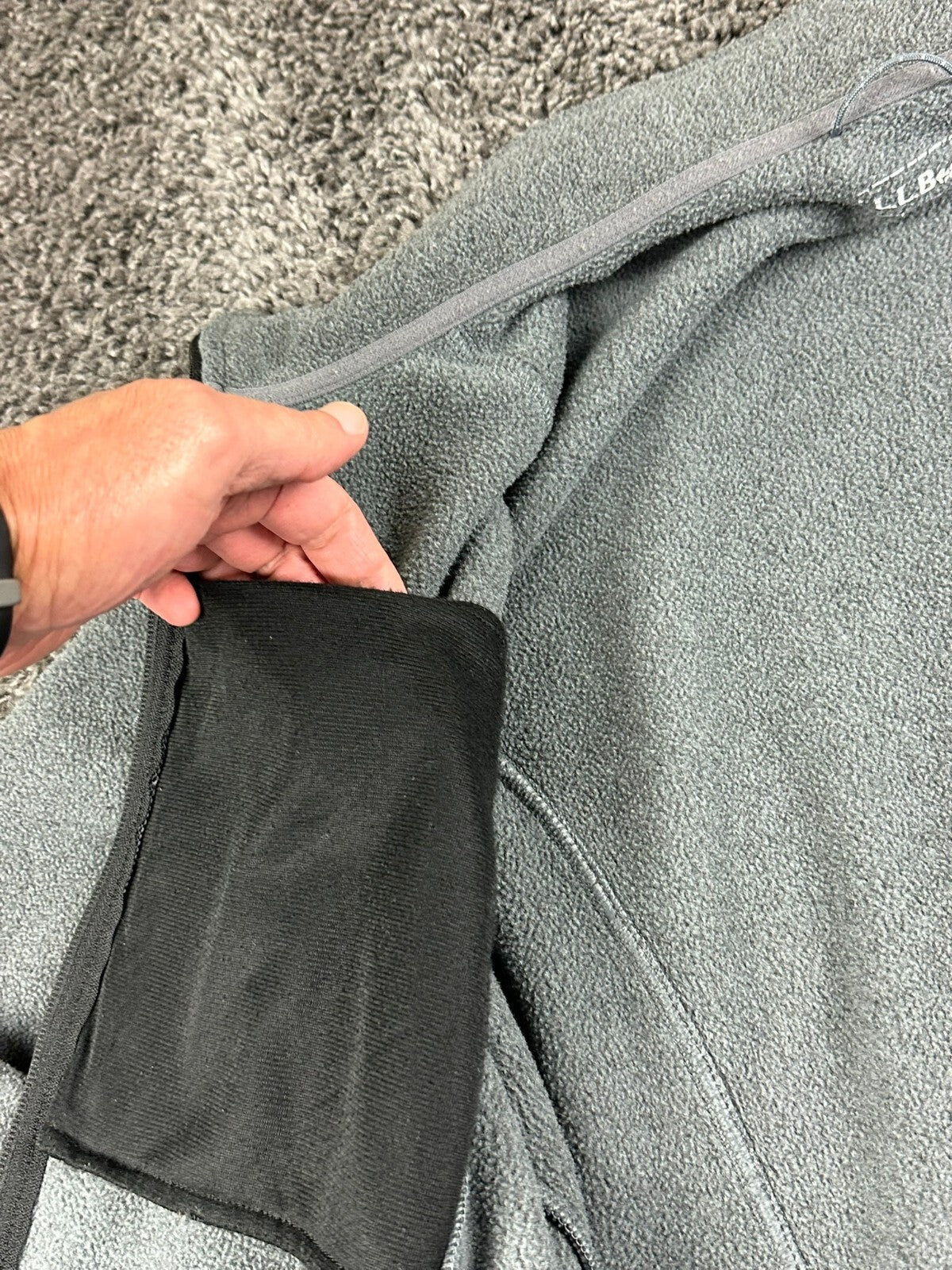 LL Bean Polartec Fleece Jacket Mens Gray Full Zip Pathfinder Havas Edge Sz Large
