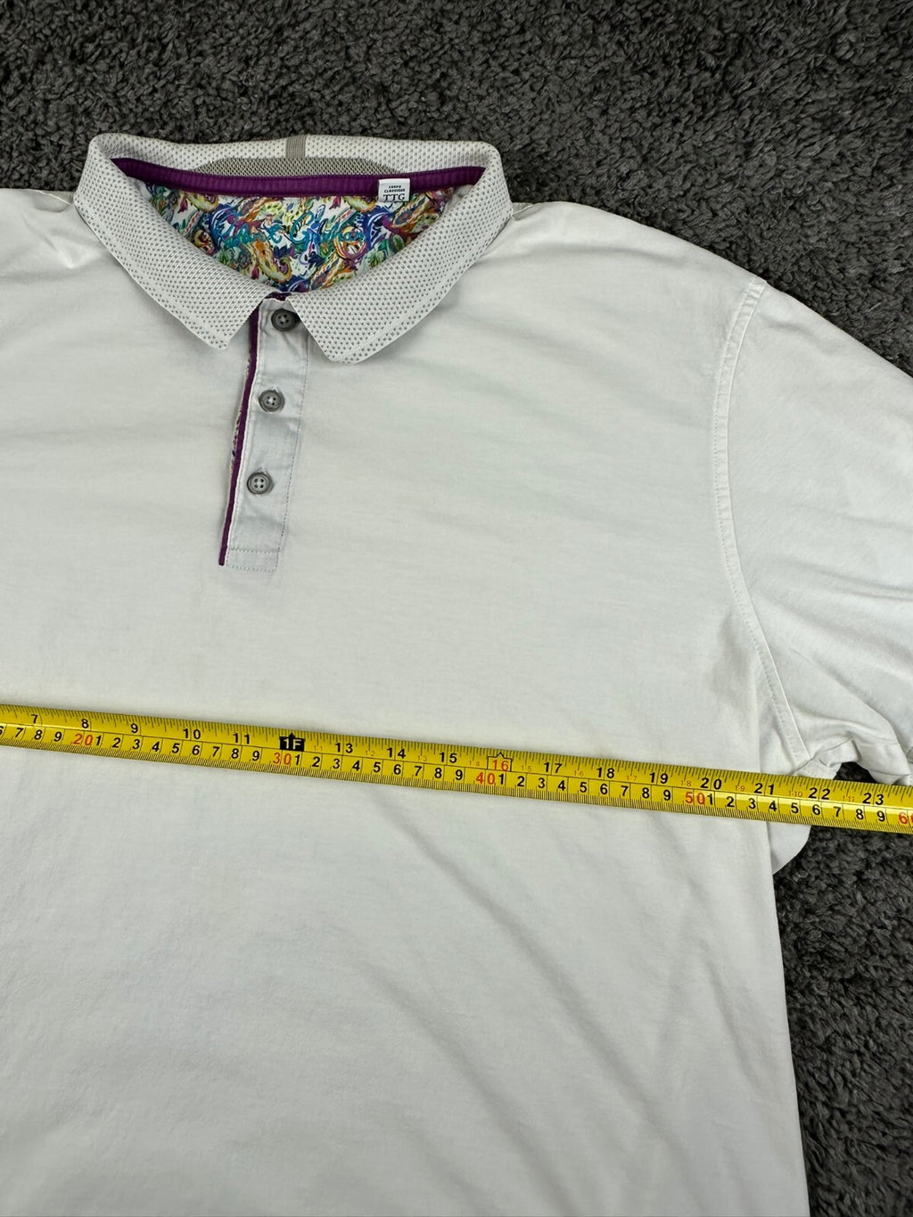 Robert Graham Mens 2XL White Aaron Paisley Contrast Knit Polo Shirt Rare