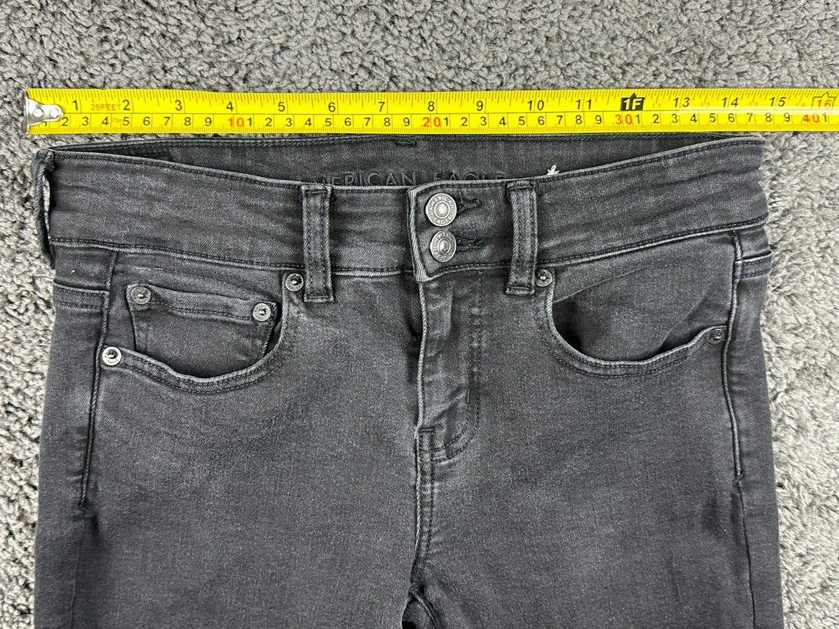 American Eagle Womens 10 Black Wash Ne(x)t Level Stretch Artist Flare Jeans
