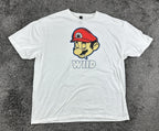 Mens 2XL White WIID Super Mario Weed Parody Graphic T-Shirt