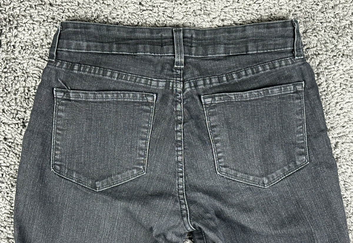 NYDJ Womens 8P Black Stretch Marilyn Straight Crop Ankle Jeans