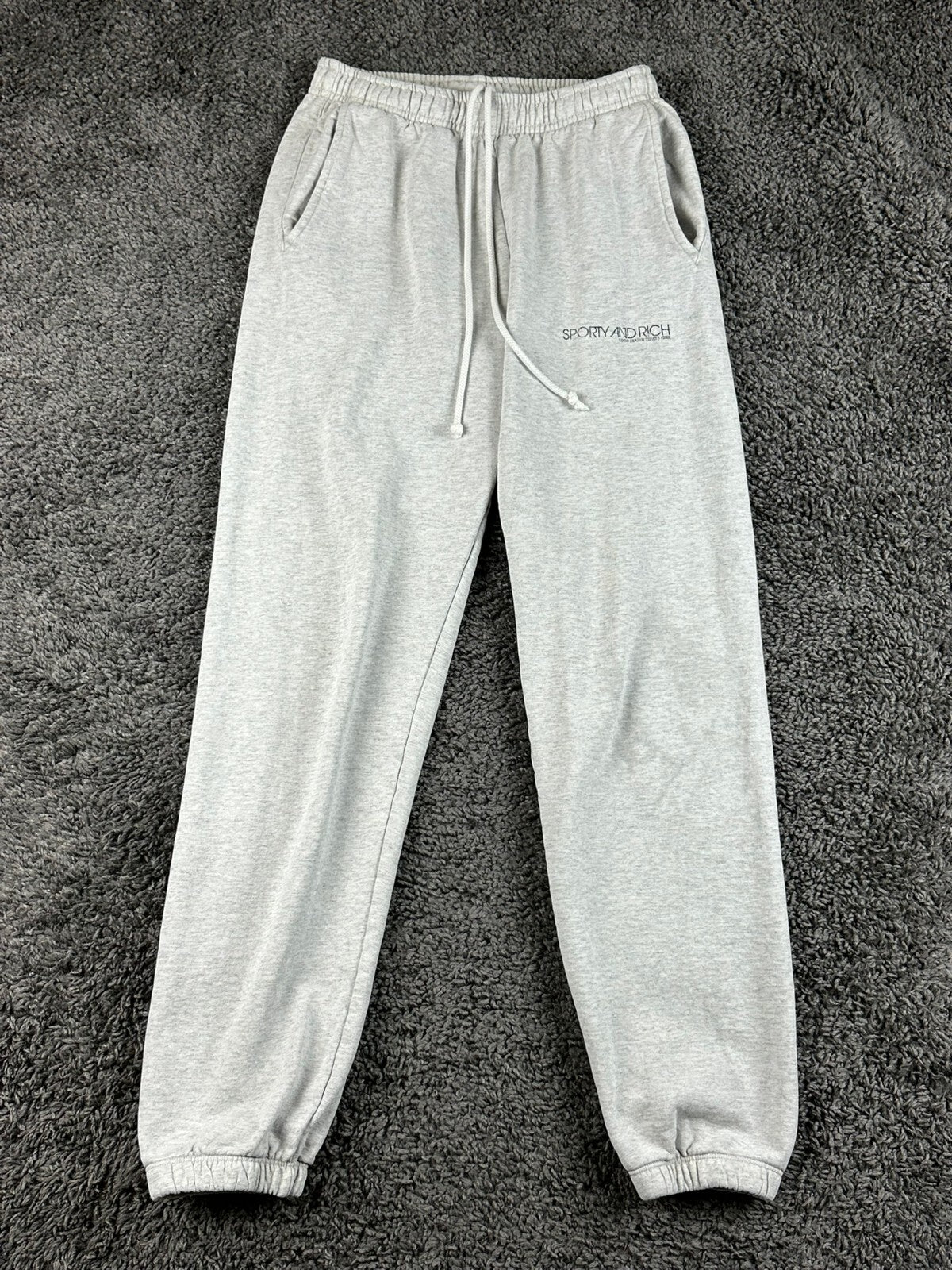 Sporty & Rich Good Health Starts Here Sweatpants Heather Gray Joggers Womens XS