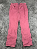 NYDJ Marilyn Straight Pants Womens 10 Dusty Rose Mauve Husk Stretch Jeans