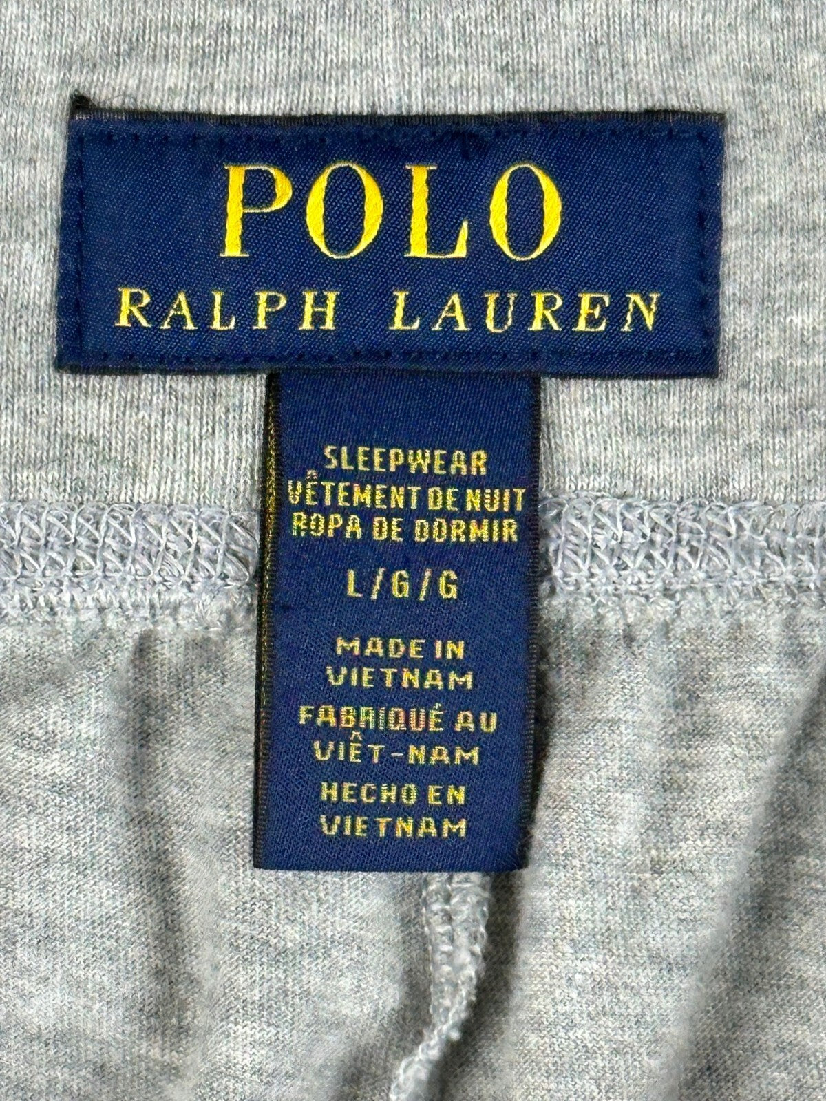 Polo Ralph Lauren Mens L Grey All-Over Print Polo Bear Sleepwear Jogger Pants