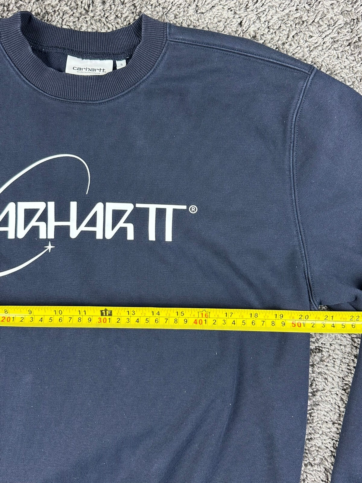 Carhartt WIP Orbit Sweat Mens Small S Navy Blue Crewneck Sweatshirt Pullover