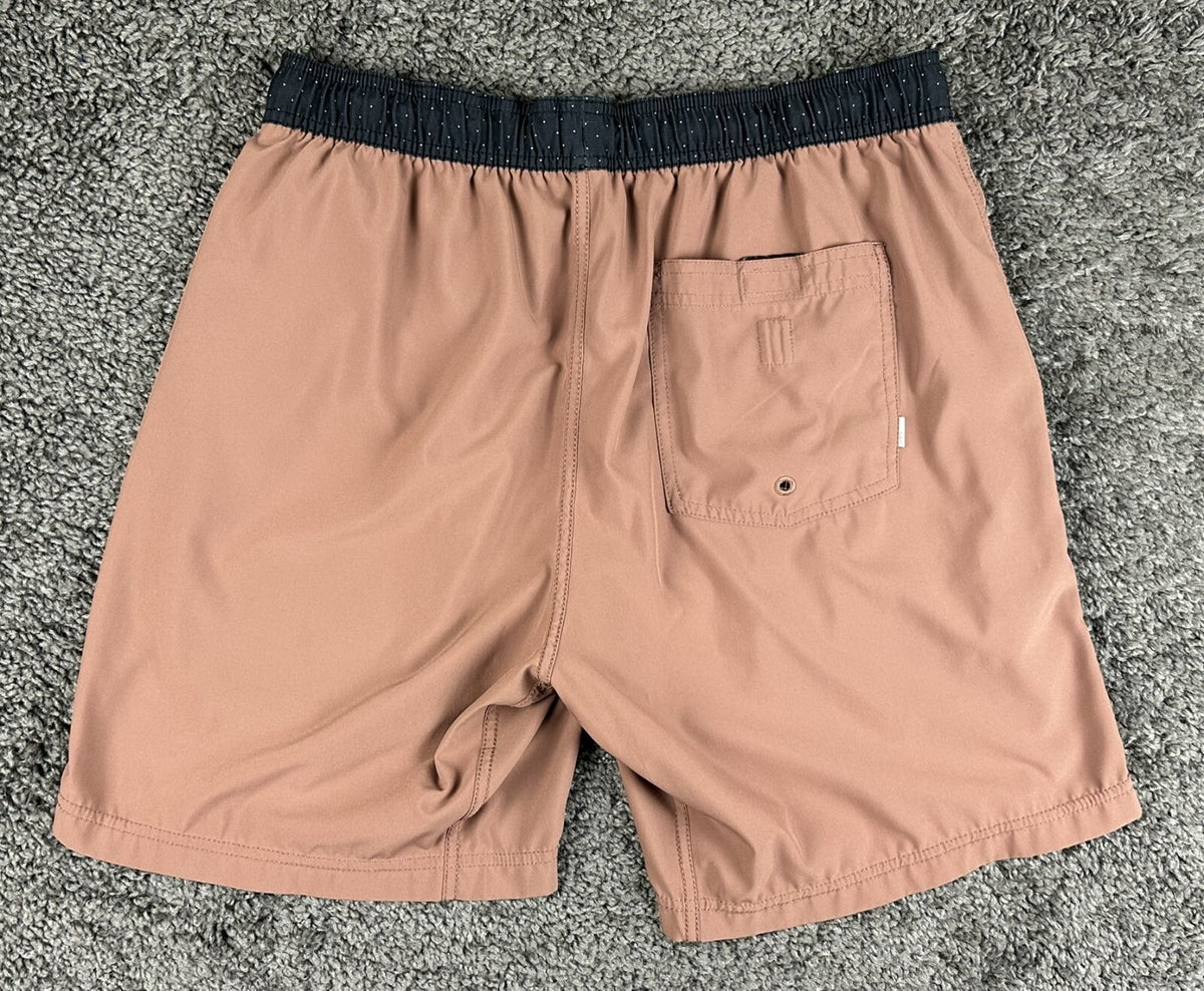 Vuori Mens Kore Shorts L Lined Terracotta Clay Dotted Waistband Athletic Run