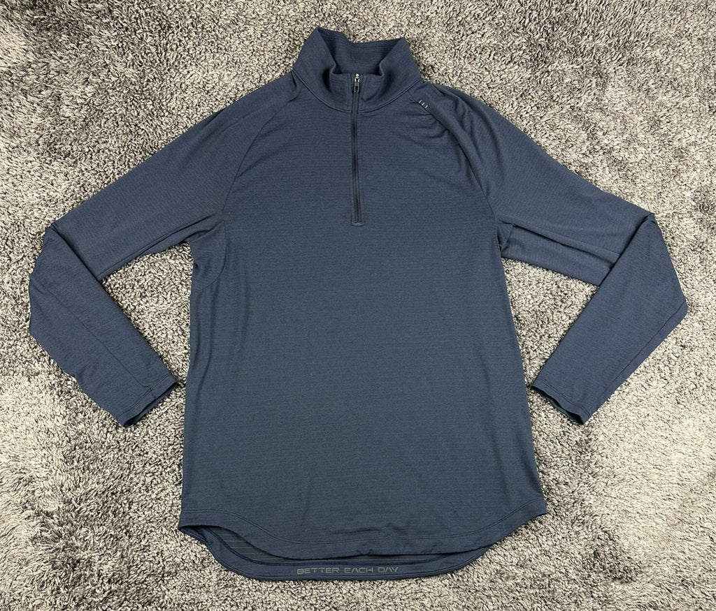 Lululemon Mens L Drysense Training Half Zip Pullover Navy Blue