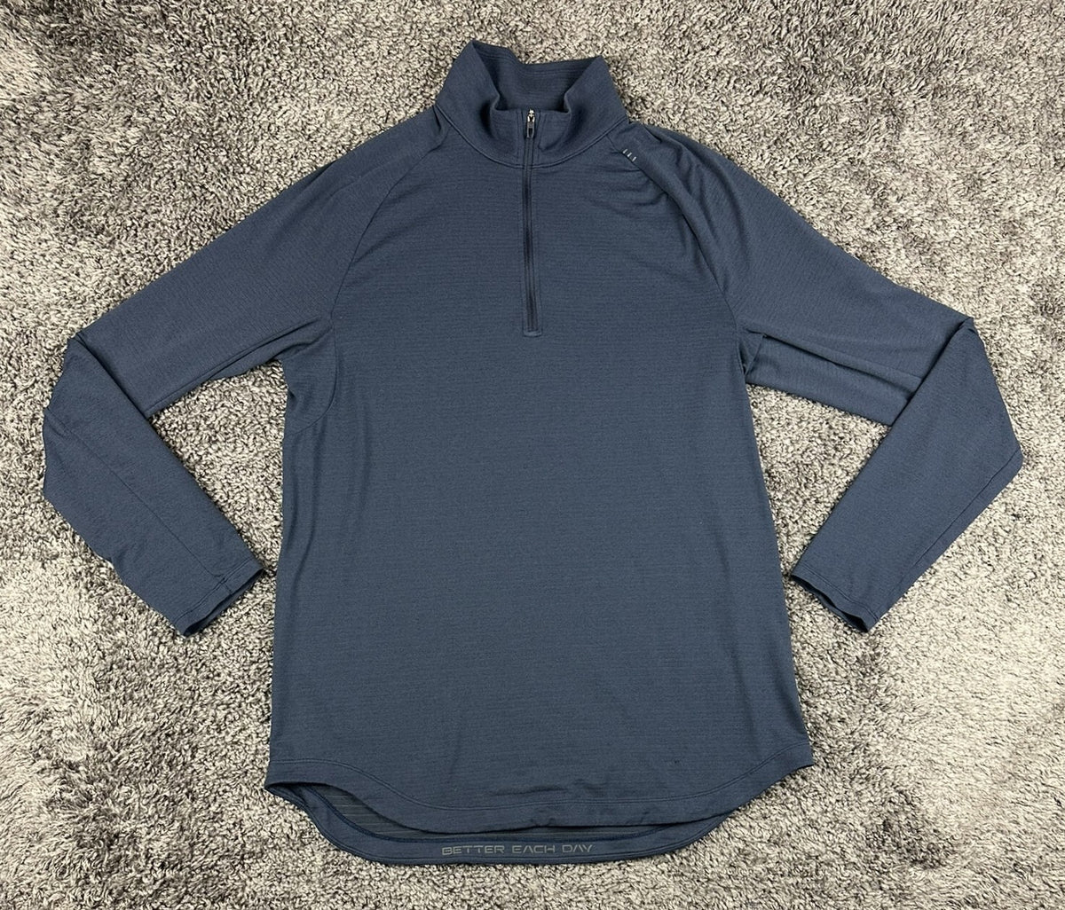 Lululemon Mens L Drysense Training Half Zip Pullover Navy Blue