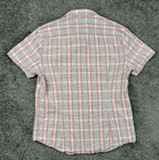 John Varvatos USA Men's Plaid Cotton Short Sleeve Button Down Shirt Small