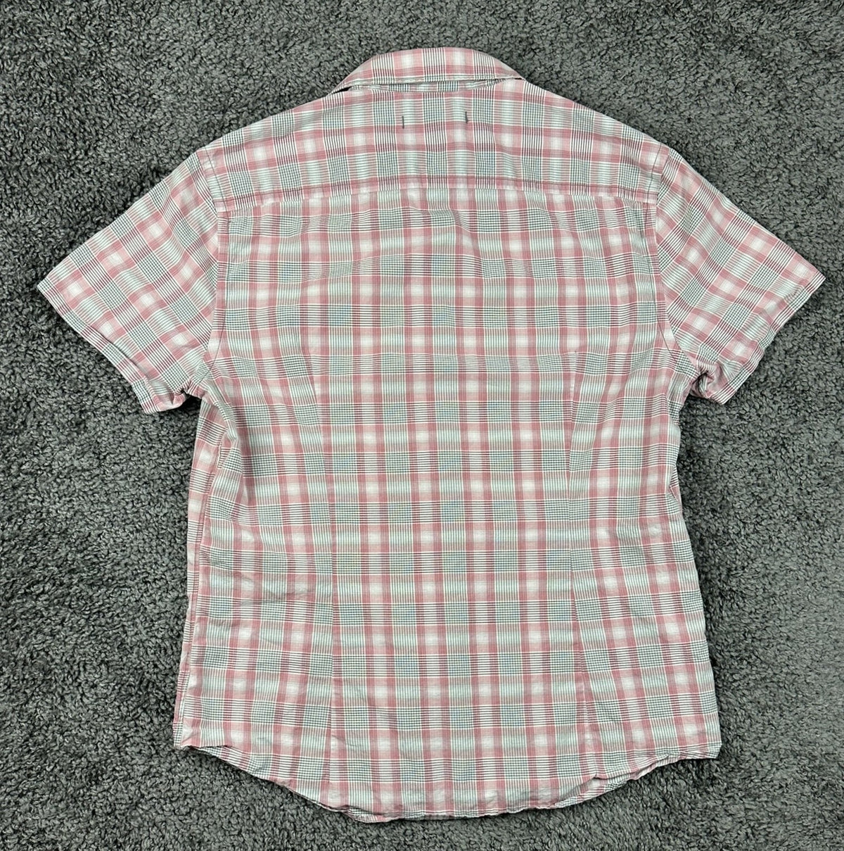 John Varvatos USA Men's Plaid Cotton Short Sleeve Button Down Shirt Small