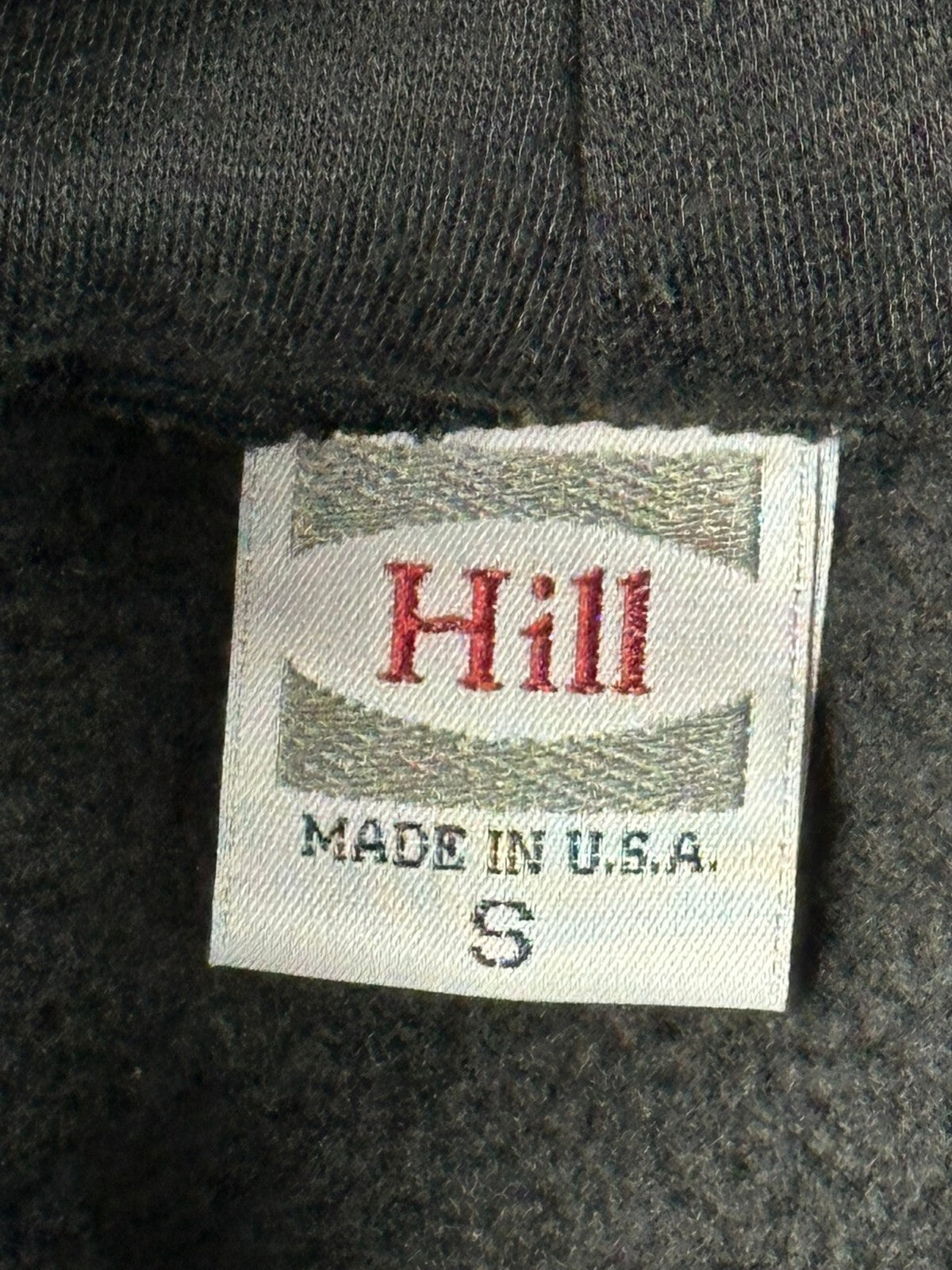 Vintage Hill Made in USA Black Pullover Hoodie Sweatshirt Mens Small Blank