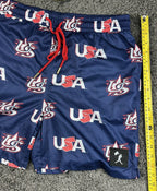 Baseballism x USA Baseball  Mesh Athletic Shorts Navy Blue Large Pockets NWT