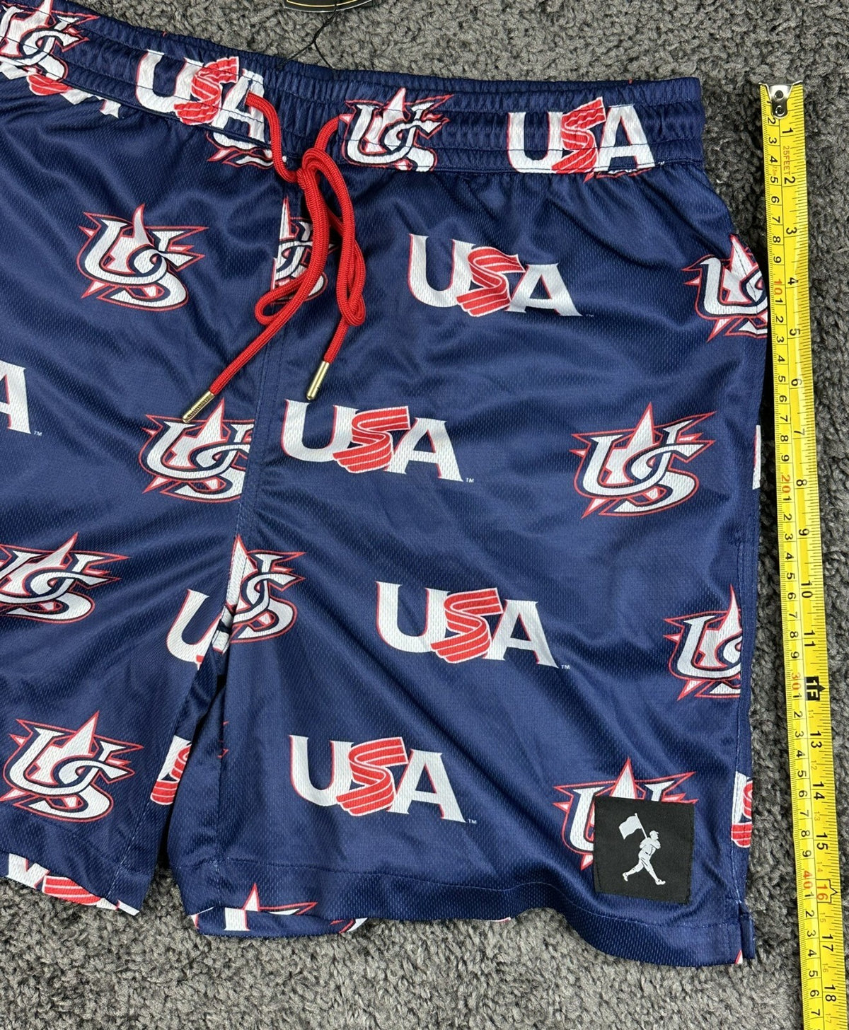 Baseballism x USA Baseball  Mesh Athletic Shorts Navy Blue Large Pockets NWT