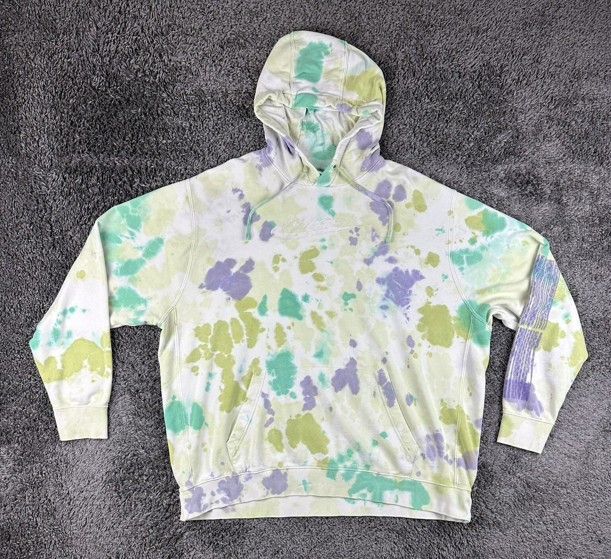 Nike Mens 3XL Sportswear Club Fleece Ice Dye Pullover Hoodie Space Purple