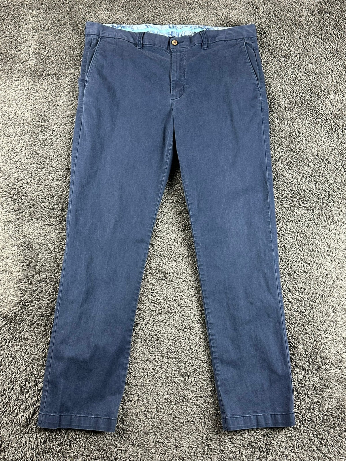 Tommy Bahama Boracay Pants Men Blue Flat Front Stretch Chinos Sz 38x32