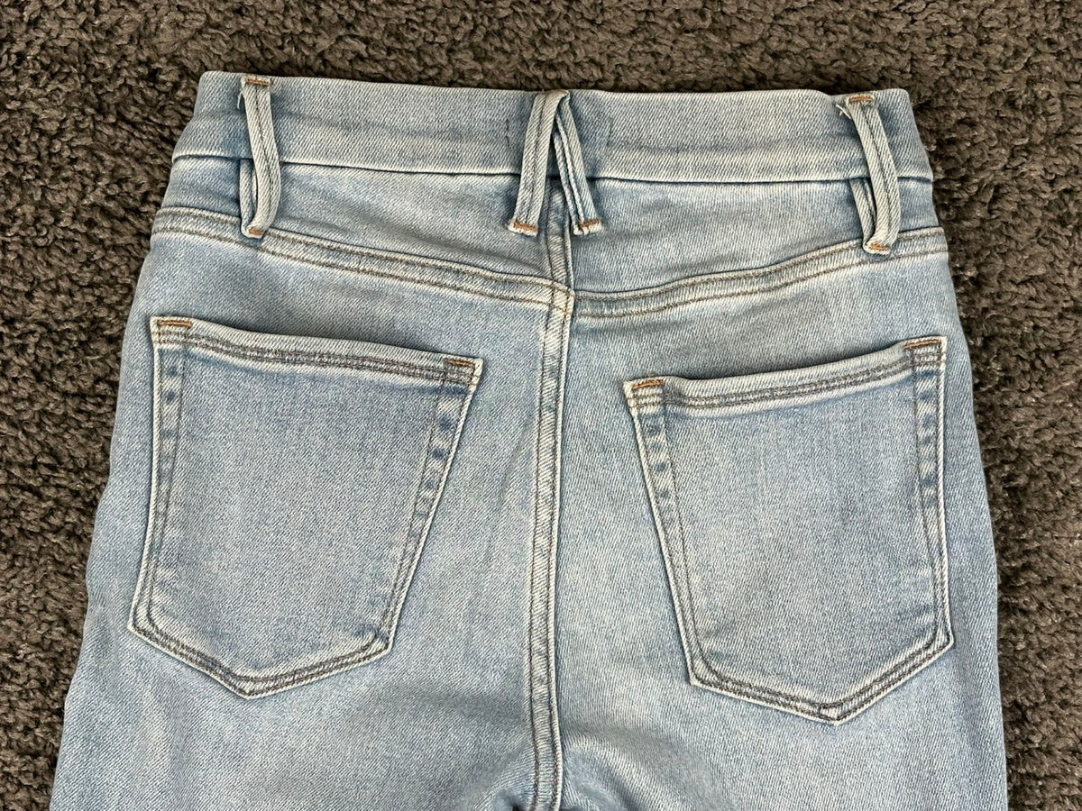 Good American Womens 0/25 Light Wash Good Legs Low Crop Skinny Jeans