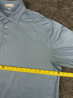 Peter Millar Mens XL Light Blue Micro Dot Performance Golf Polo Shirt Stretch