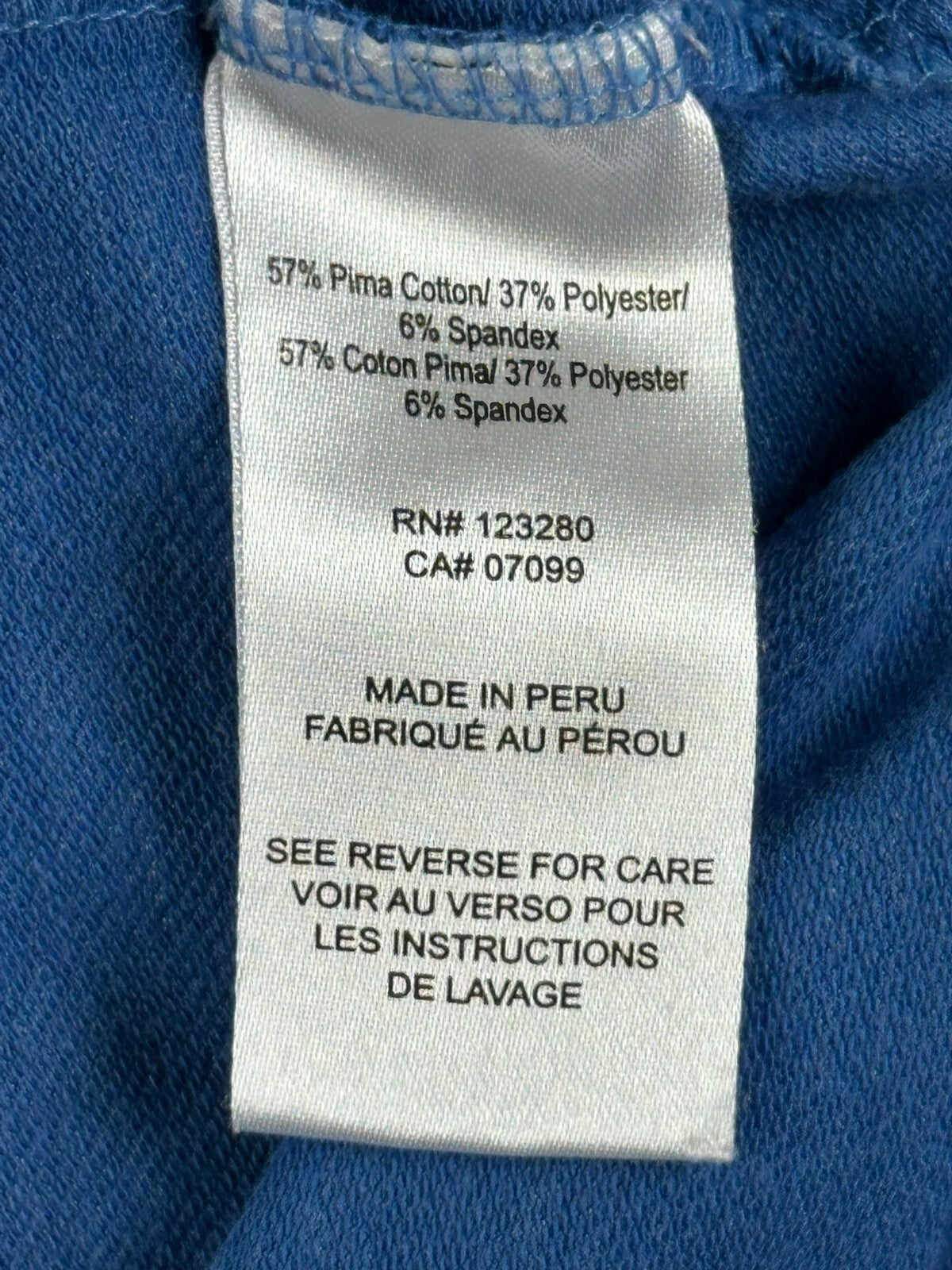 TravisMathew Polo Shirt Men Blue Pima Cotton Stretch Cranwell Golf Resort Sz L