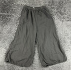 Terzo Millennio Womens M Charcoal Linen Blend Wide Leg Crop Culotte Pants
