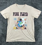 Pink Floyd T-Shirt Men Tan Celestial Moon Planet Graphic Band Tee Sz Large