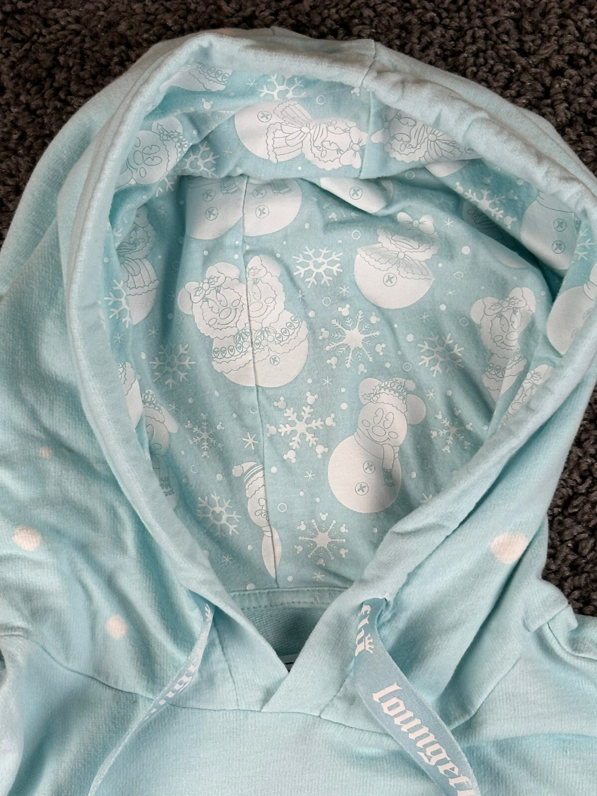 Disney Loungefly Snowman Hoodie Unisex Mickey Minnie Donald Daisy Christmas Sz L