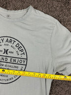 Hurley Art Dept Surf And Enjoy Mens XXL Gray Short Sleeve Graphic T-Shirt Tee