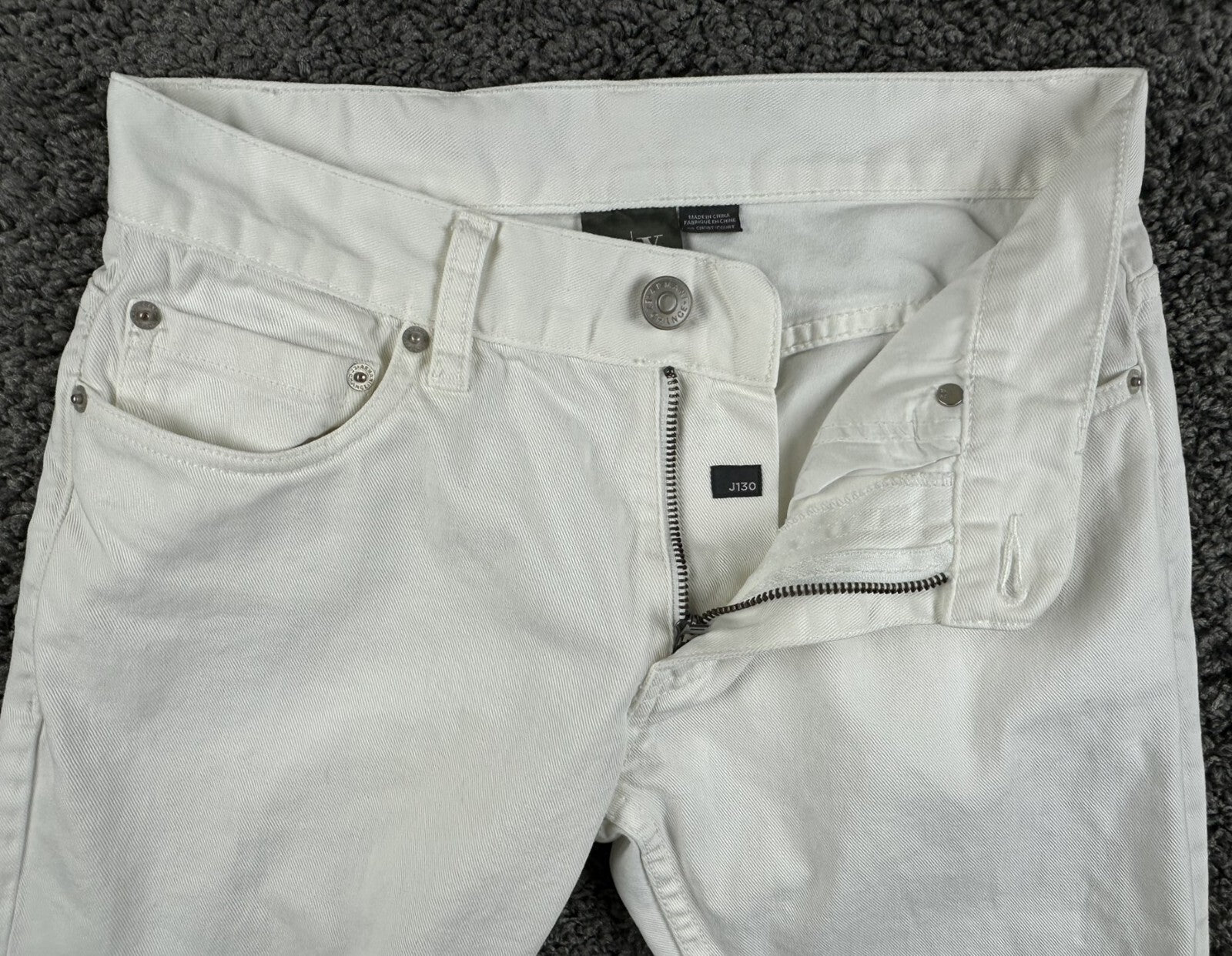 Armani Exchange Mens J130 Skinny White Jeans Stretch Cotton Pants AX 28 Short