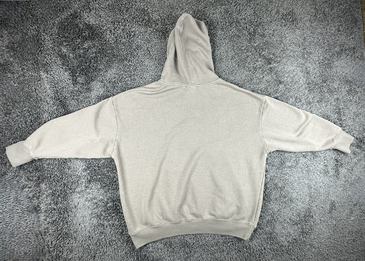 Reebok Mens XXL Light Grey Center Logo Oversized Pullover Hoodie