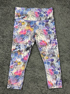 Athleta Elation Capris Floral High Rise Leggings Medium M Activewear