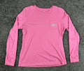 Vineyard Vines Womens S Pink Lacrosse Graphic Long Sleeve Pocket T-Shirt