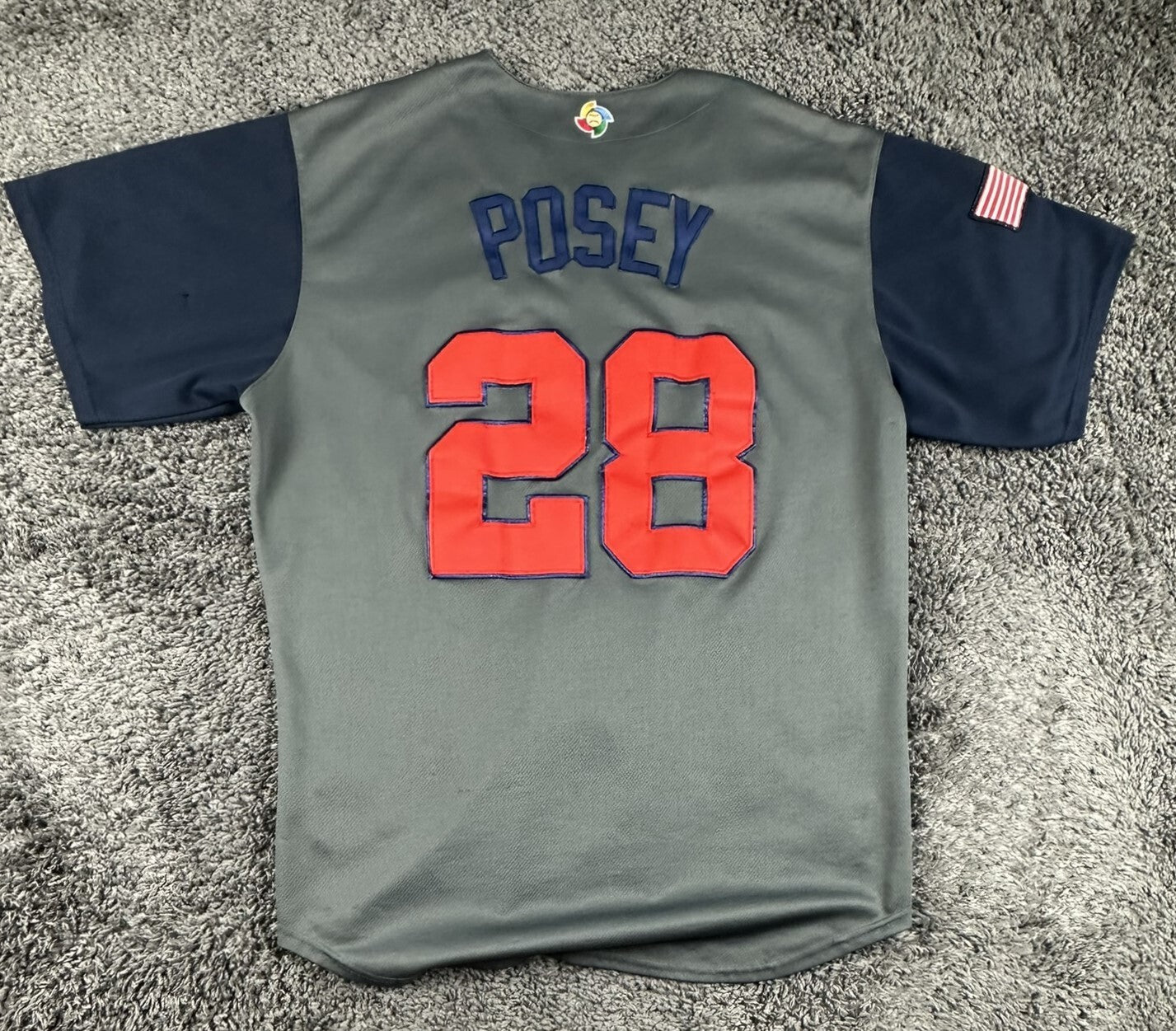 Majestic Buster Posey Team USA 2017 World Baseball Classic Jersey Gray Size 48