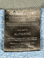 O'Neill Mens XL Full Zip Hoodie Blue Heathered Fleece Sweatshirt Jacket Surf