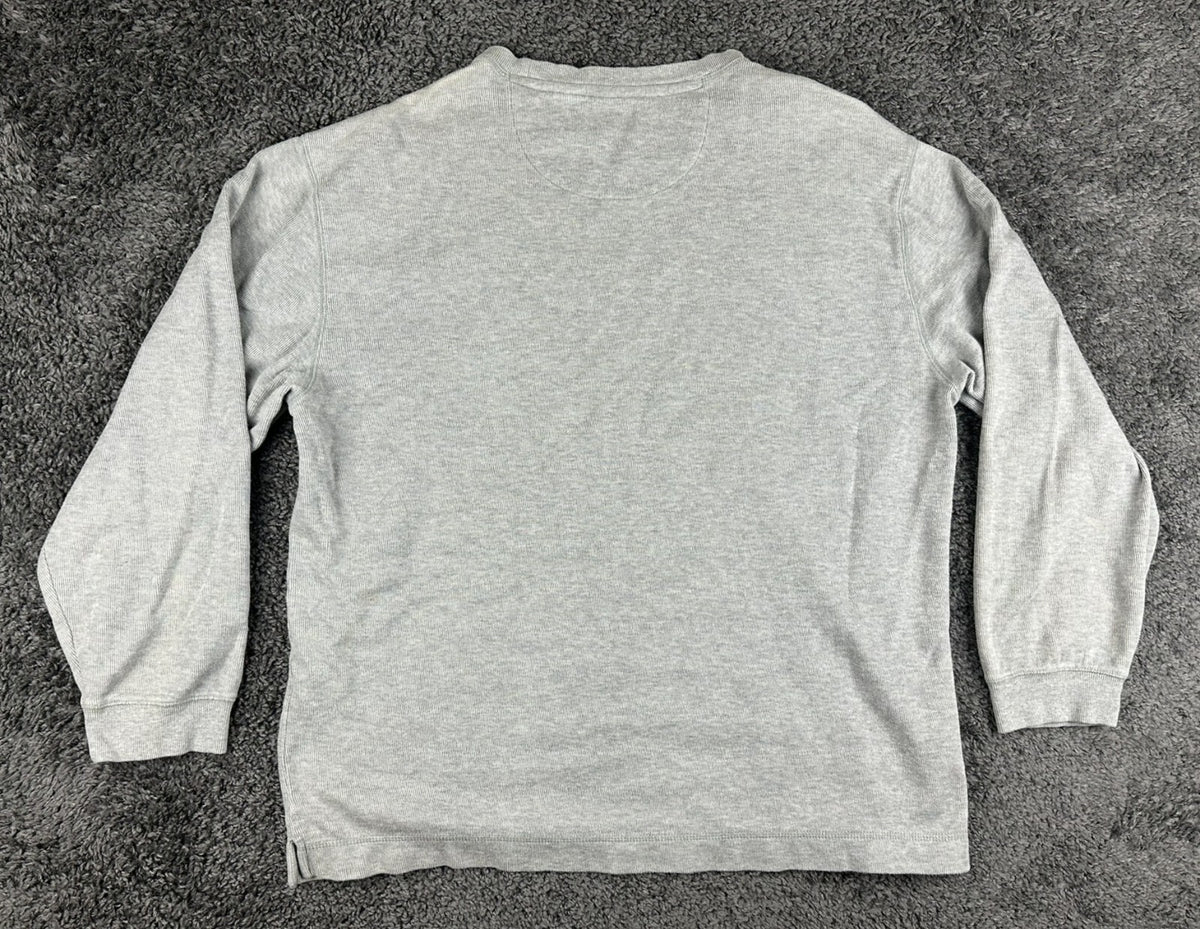Vintage Y2K Ocean Pacific Mens XXL Grey Thermal Long Sleeve Shirt Waffle Knit OP