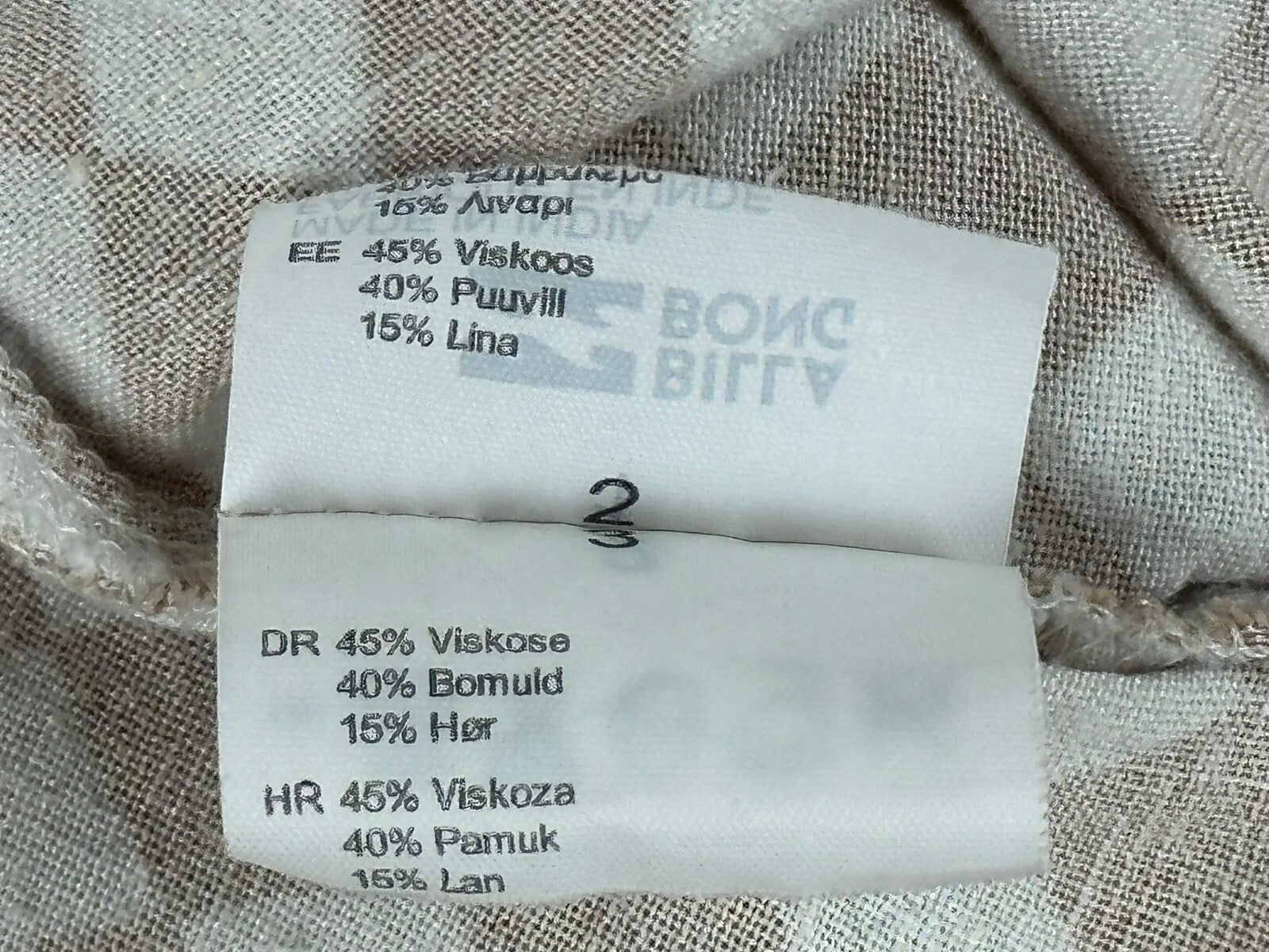 Billabong Womens Brown Checkerboard Diamond High Rise Linen Blend Pants Sz 25