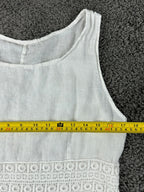 Pronto Moda Sally 100% Linen White Dress Womens Made in Italy Lace Sz XL 12