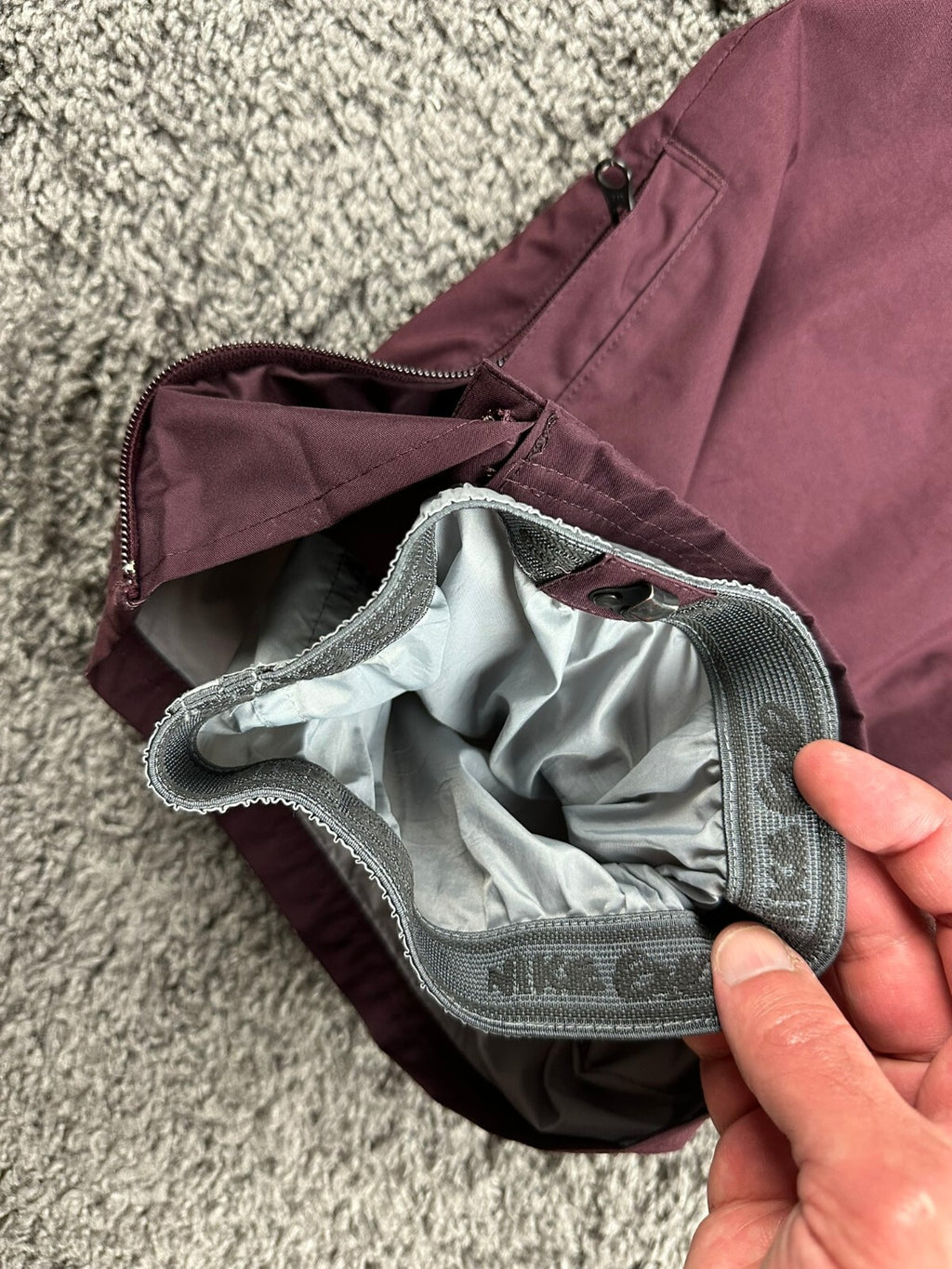 Nike 6.0 Mens L Burgundy Cargo Snowboard Ski Pants Vented Zip Hem Y2K