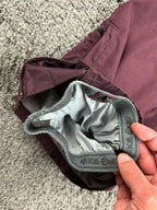 Nike 6.0 Mens L Burgundy Cargo Snowboard Ski Pants Vented Zip Hem Y2K