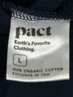 PACT Mens Size L Navy Blue 100% Organic Cotton Hooded Sweatshirt Hoodie