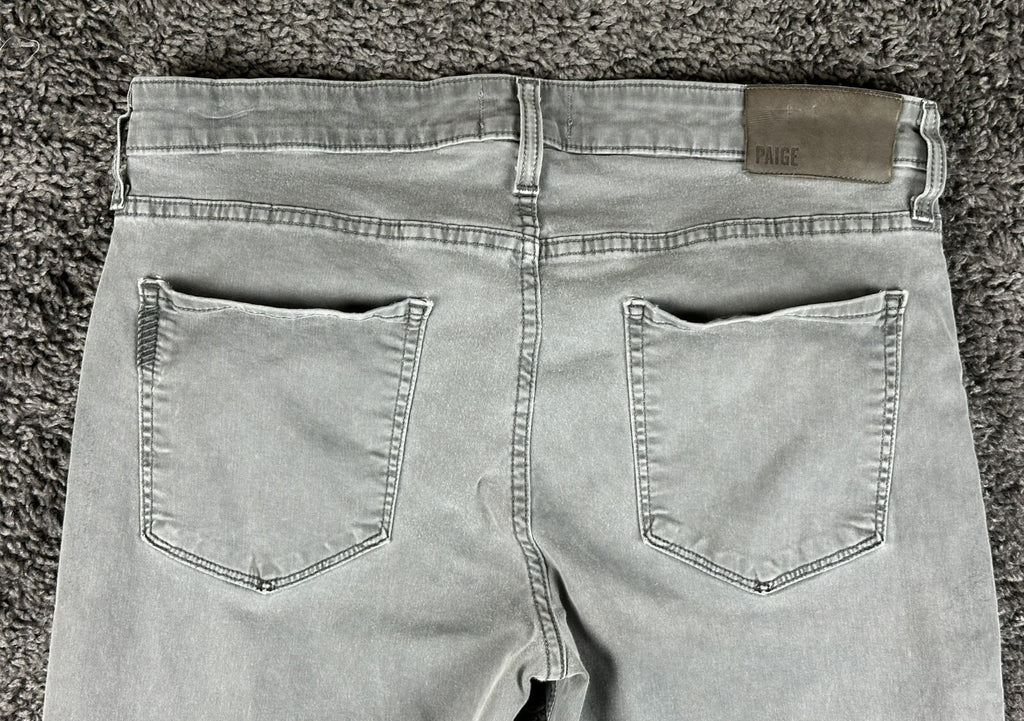 PAIGE Mens 32 Lennox Vintage Grey Sky Slim Fit Denim Jeans USA