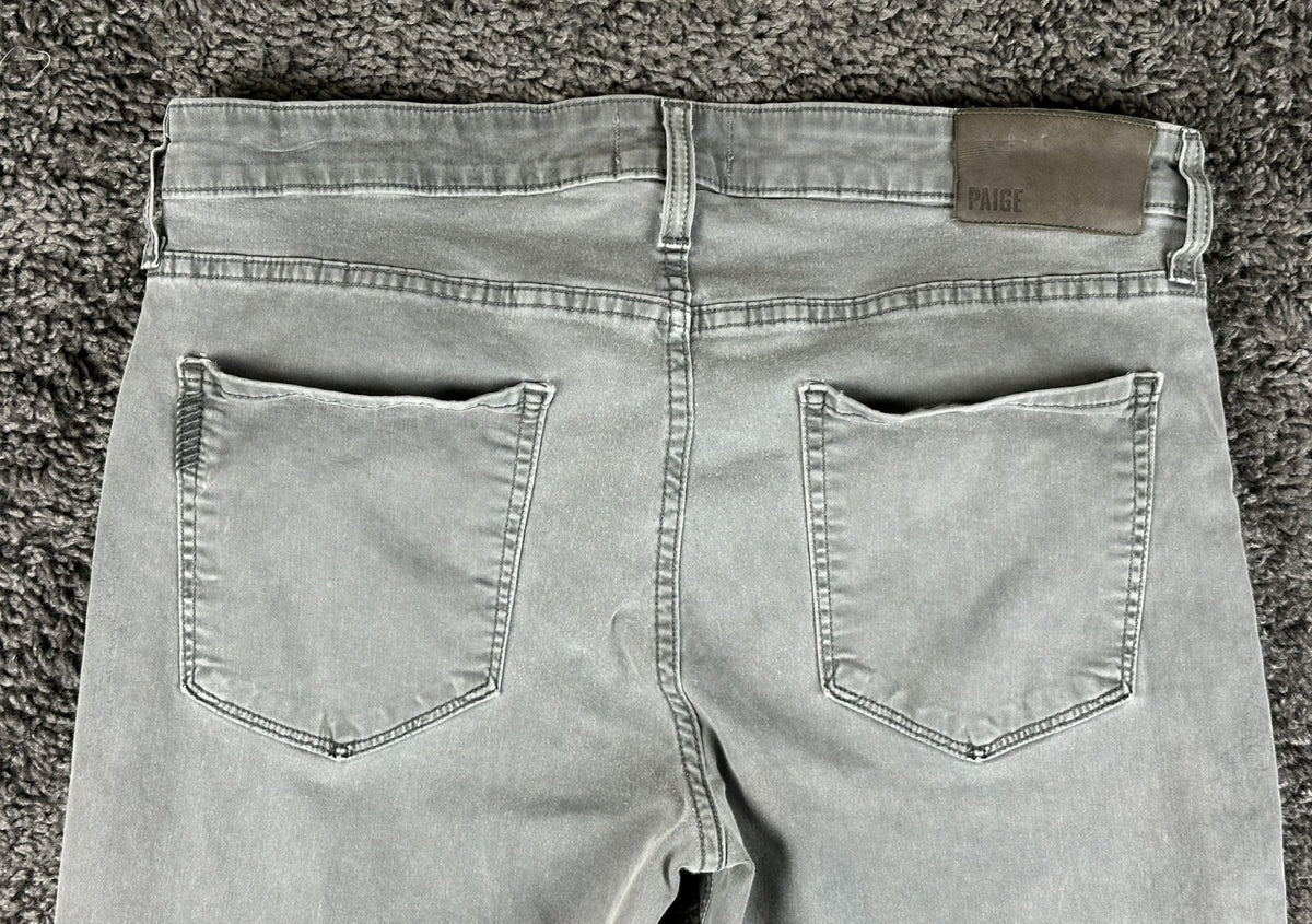 PAIGE Mens 32 Lennox Vintage Grey Sky Slim Fit Denim Jeans USA