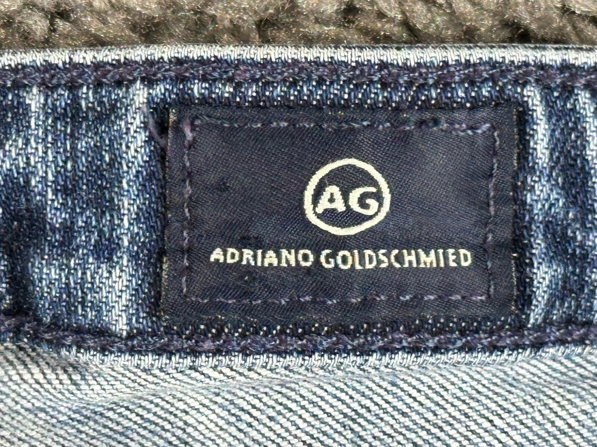AG Adriano Goldschmied Womens 30 The Stevie Cuff Slim Straight Jeans Blue